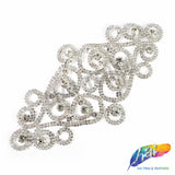 Silver Crystal Rhinestone Motif Applique on Metal Setting, YH-073