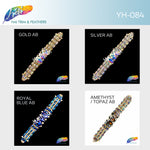 SALE! Fancy Colored Rhinestone Motif Applique on Metal Setting, YH-084