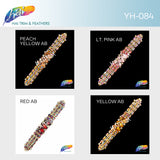 SALE! Fancy Colored Rhinestone Motif Applique on Metal Setting, YH-084
