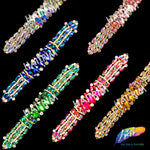 SALE! Fancy Colored Rhinestone Motif Applique on Metal Setting, YH-084