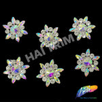 SALE! Fancy Color Rhinestone Flower Applique on Metal Setting (sold per piece), YH-083