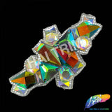 Multicolor Gel-Back Rhinestone Iron On Applique, IRA-089