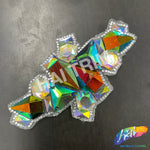 Multicolor Gel-Back Rhinestone Iron On Applique, IRA-089