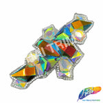 Multicolor Gel-Back Rhinestone Iron On Applique, IRA-089