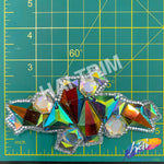 Multicolor Gel-Back Rhinestone Iron On Applique, IRA-089