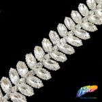 1 1/2” 2-row Crystal Cateye Fancy Rhinestone Trim, YH-096