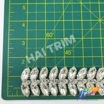 1 1/2” 2-row Crystal Cateye Fancy Rhinestone Trim, YH-096
