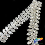 1 1/2” 2-row Crystal Cateye Fancy Rhinestone Trim, YH-096