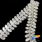 1 1/2” 2-row Crystal Cateye Fancy Rhinestone Trim, YH-096
