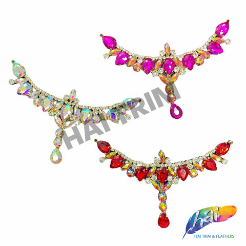 SALE! Fancy Colored Rhinestone Motif Applique, YH-098
