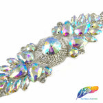 SALE! Fancy Colored Rhinestone Motif Applique on Metal Setting, YH-103