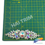 SALE! Fancy Colored Rhinestone Motif Applique on Metal Setting, YH-103