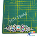 SALE! Fancy Colored Rhinestone Motif Applique on Metal Setting, YH-103