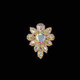 SALE! Fancy Teardrop Flower Rhinestone Applique on Metal Setting, YH-107