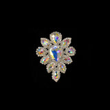 SALE! Fancy Teardrop Flower Rhinestone Applique on Metal Setting, YH-107