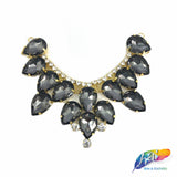 SALE! Mini Collar Rhinestone Applique on Metal Setting, YH-110