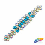SALE! Fancy Colored Rhinestone Motif Applique on Metal Setting, YH-111