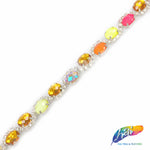 SALE! 3/8" Swirl Multicolored Acrylic Stone Rhinestone Trim, ACR-027