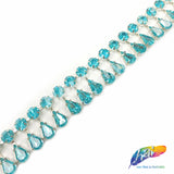 SALE! 1” Colored Teardrop Rhinestone Fringe, ACR-30