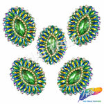 Oval Rhinestone Medallion Gel-Back Iron On Applique, IRA-134