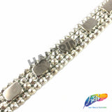 SALE! 3/4" 4-row Colored Rhinestone Trim with Octagon Stones, QL-138