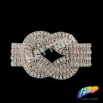 SALE! Knotted Braided Fancy Rhinestone Applique on Metal Setting, YH-112