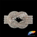 SALE! Knotted Braided Fancy Rhinestone Applique on Metal Setting, YH-112