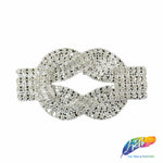 SALE! Knotted Braided Fancy Rhinestone Applique on Metal Setting, YH-112