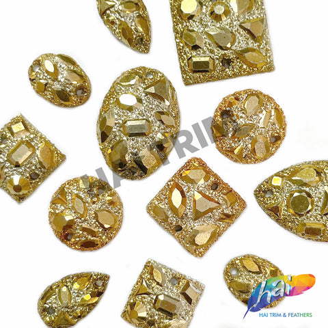 Gold Metallic Meteorite Textured Stones