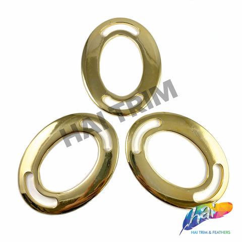 4" x 5" Gold Plastic Oval Buckle (sold per piece)