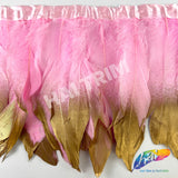 6-8" Goose Fringe with Metallic Tips (1 Yard)