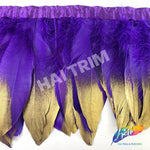 6-8" Goose Fringe with Metallic Tips (1 Yard)