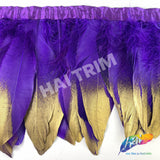 6-8" Goose Fringe with Metallic Tips (1 Yard)
