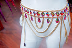 Chained Stone Body Chain Belt, XY2480