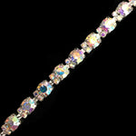 1/4" 3-Stone Crystal Rhinestone Cupchain Trim, RT-003