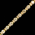 1/4" 3-Stone Crystal Rhinestone Cupchain Trim, RT-003