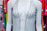 Crystal AB/Gold Rhinestone Cupchain Dress, RD-001