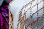 Crystal AB/Gold Rhinestone Cupchain Dress, RD-001