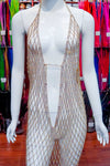 Crystal AB/Gold Rhinestone Cupchain Dress, RD-001