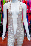 Crystal AB/Gold Rhinestone Cupchain Dress, RD-001