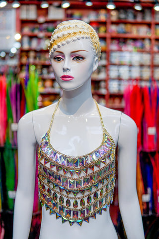 Chained Stone Body Chain Top, XY3960
