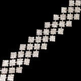 1 1/8" Checkered Diamond Crystal Rhinestone Trim, RT-020