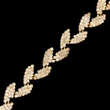 3/4" Crystal Rhinestone Leaf Trim, RT-022