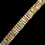 1/2" 4-row 12ss (3mm) Crystal Rhinestone Cupchain Trim with 20ss Rhinestones, RT-023