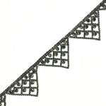 1 1/2" Black Diamond Inverted Pyramid Crystal Rhinestone Trim, RT-039