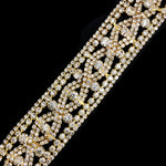 1 1/8" Swirl Crystal Rhinestone Trim with Border, RT-042