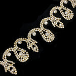 1 1/4" Gold/Crystal Dangling Rhinestone Trim, RT-060