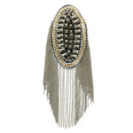 Studded Rhinestone Epaulet with Ball Chain Tassel, EP-031 (sold per piece)