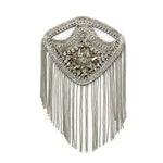 Rhinestone Chain Epaulets with Ball Chain Tassels, EP-030 (sold per piece)