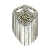 Rhinestone Chain Epaulets with Ball Chain Tassels, EP-030 (sold per piece)